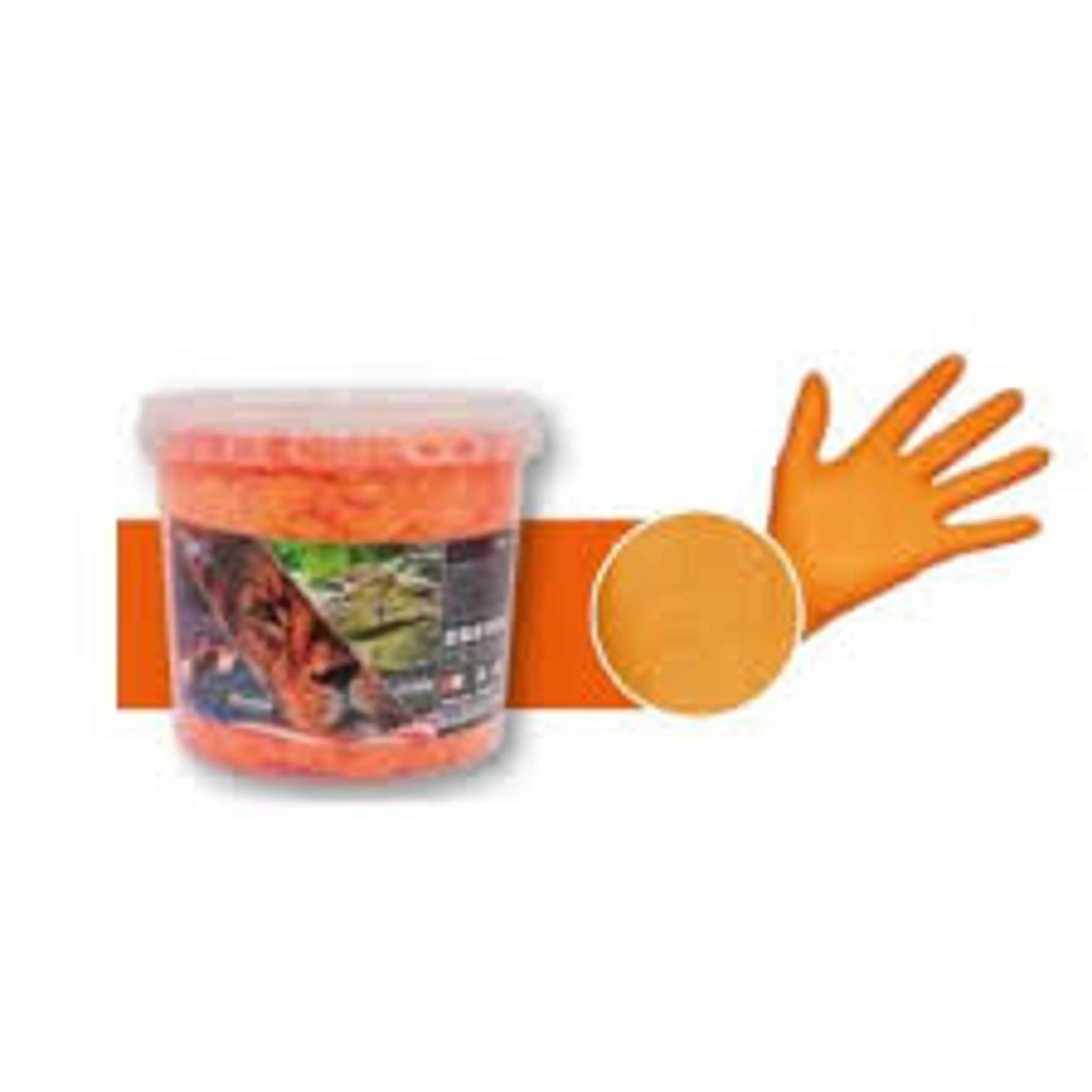 XL CUBO GUANTES NARANJAS 150U