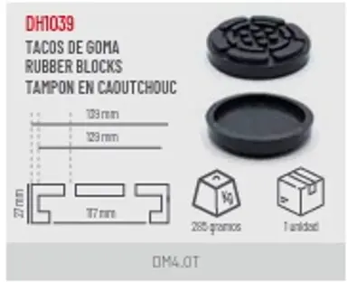 CALZOS GOMA ELEV. 2 COLUMNAS DM4.0T
