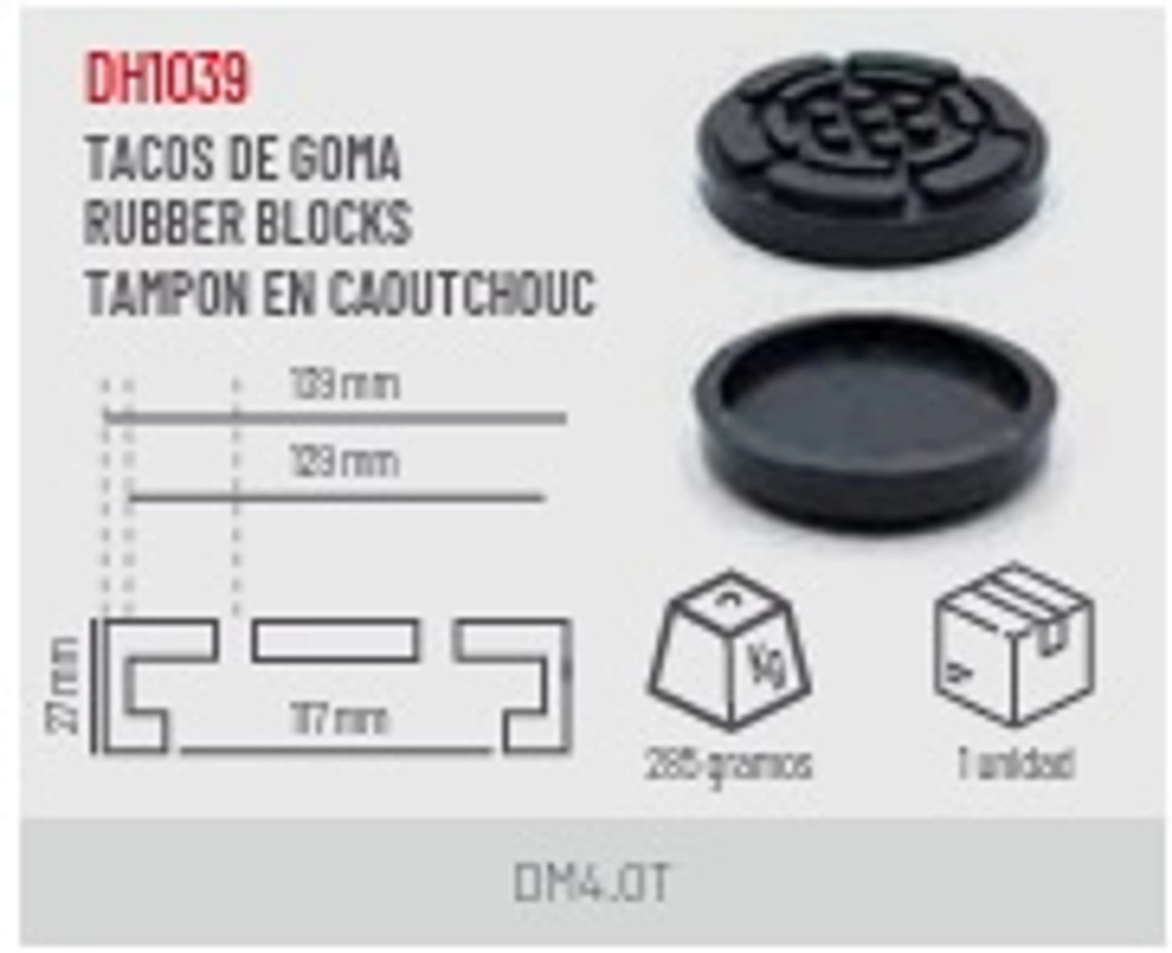 CALZOS GOMA ELEV. 2 COLUMNAS DM4.0T