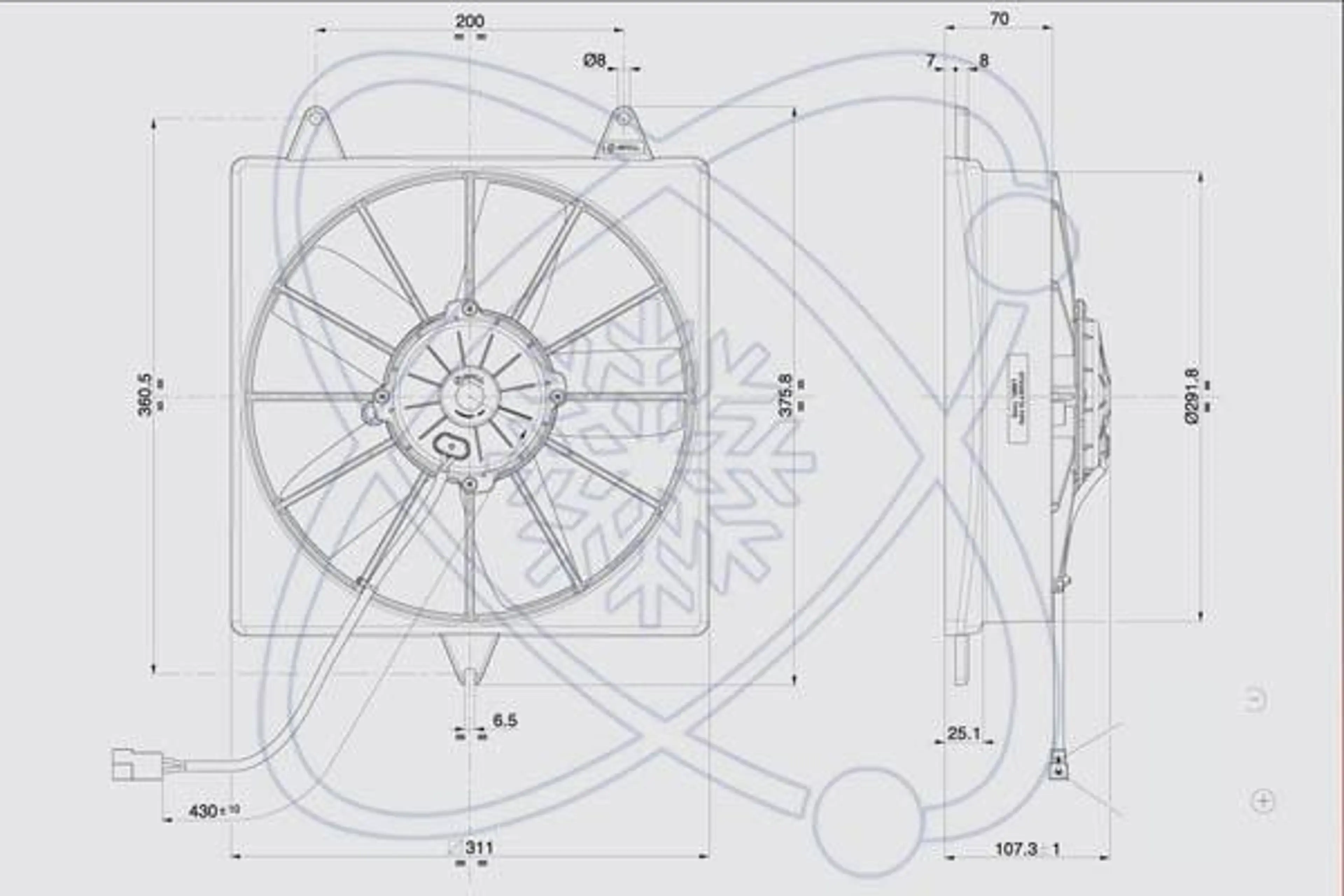 ELECTRO SPAL 376 MM SOP. 12V 5 PALA