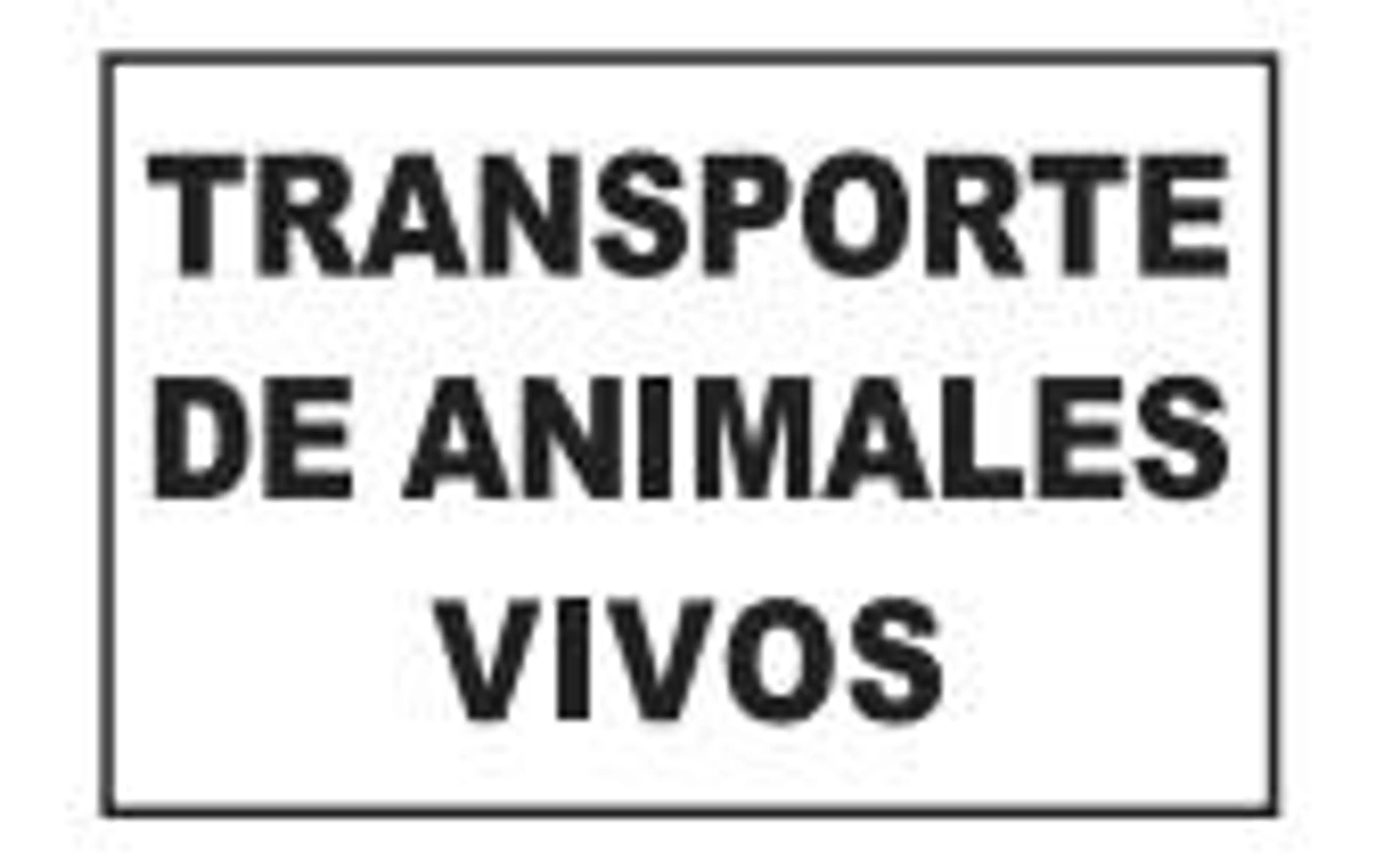 PLACA ALUMINIO TRANSPORTE ANIMALES 