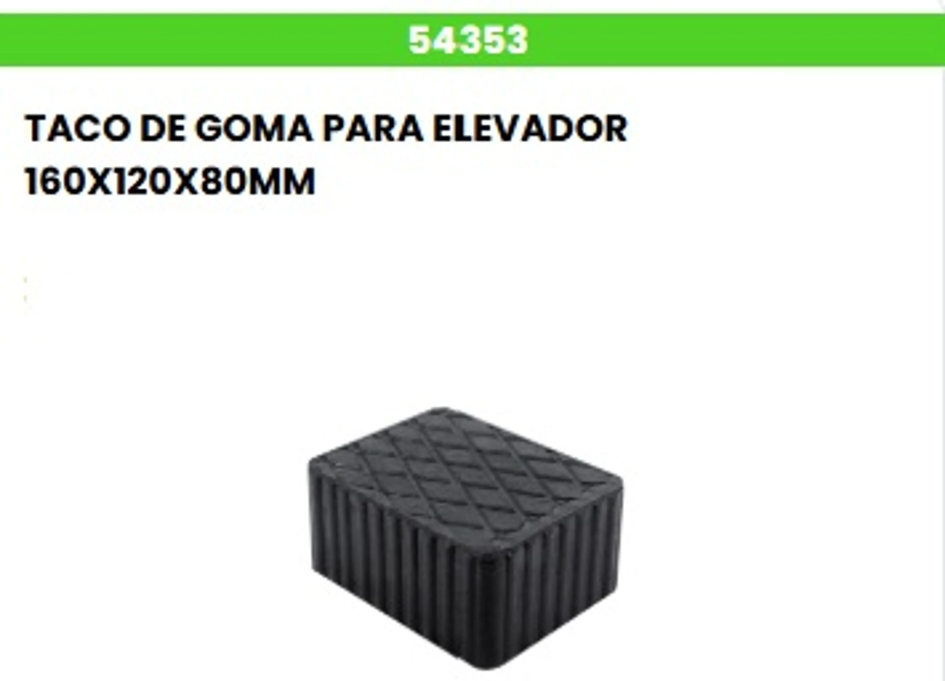 TACO GOMA ELEVADOR 160X120X80 MM