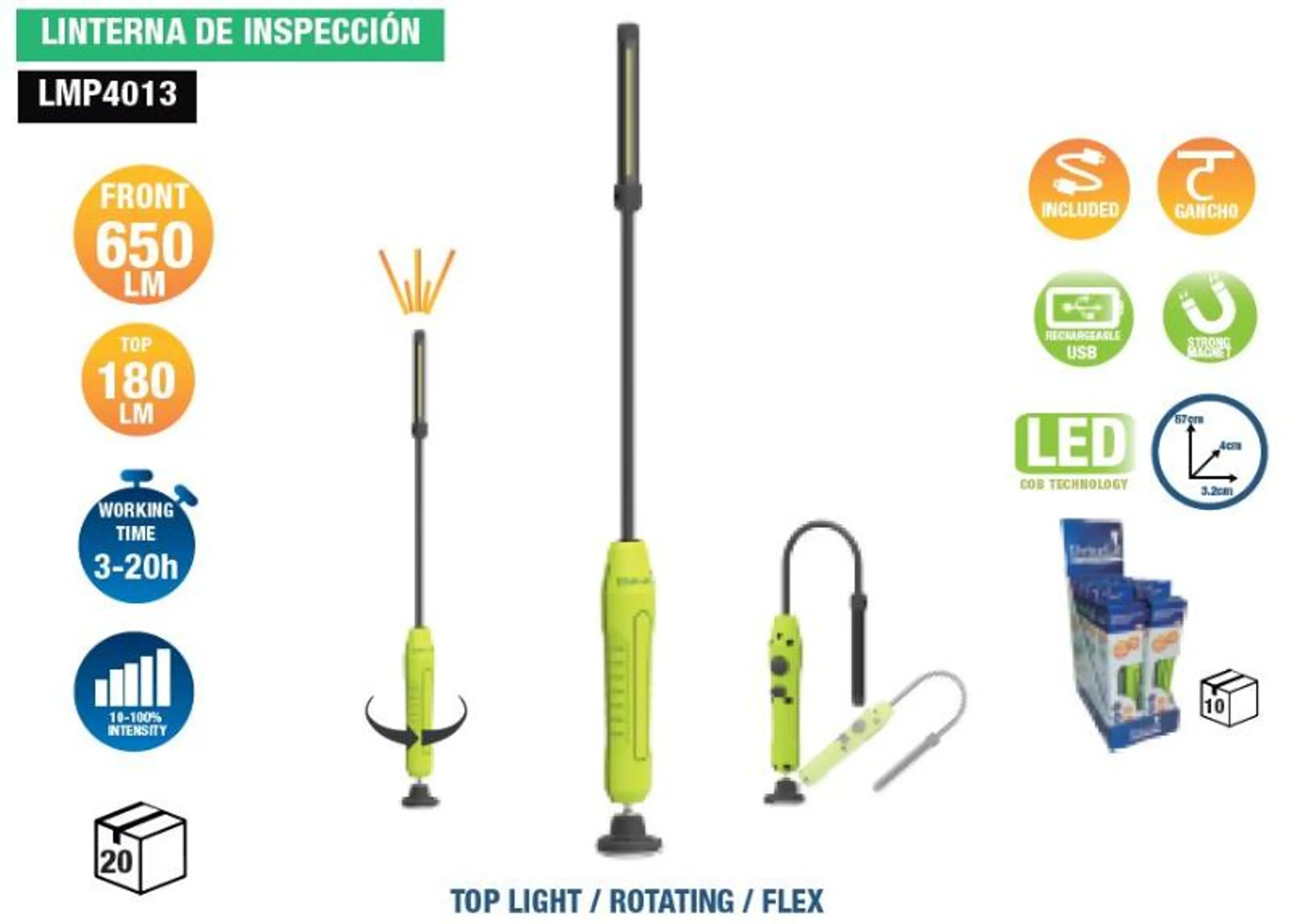 LINTERNA ULTRA PLANA FLEXIBLE COB 6