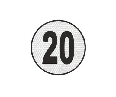 PLACA RESINA LIMITE VELOCIDAD 20 KM