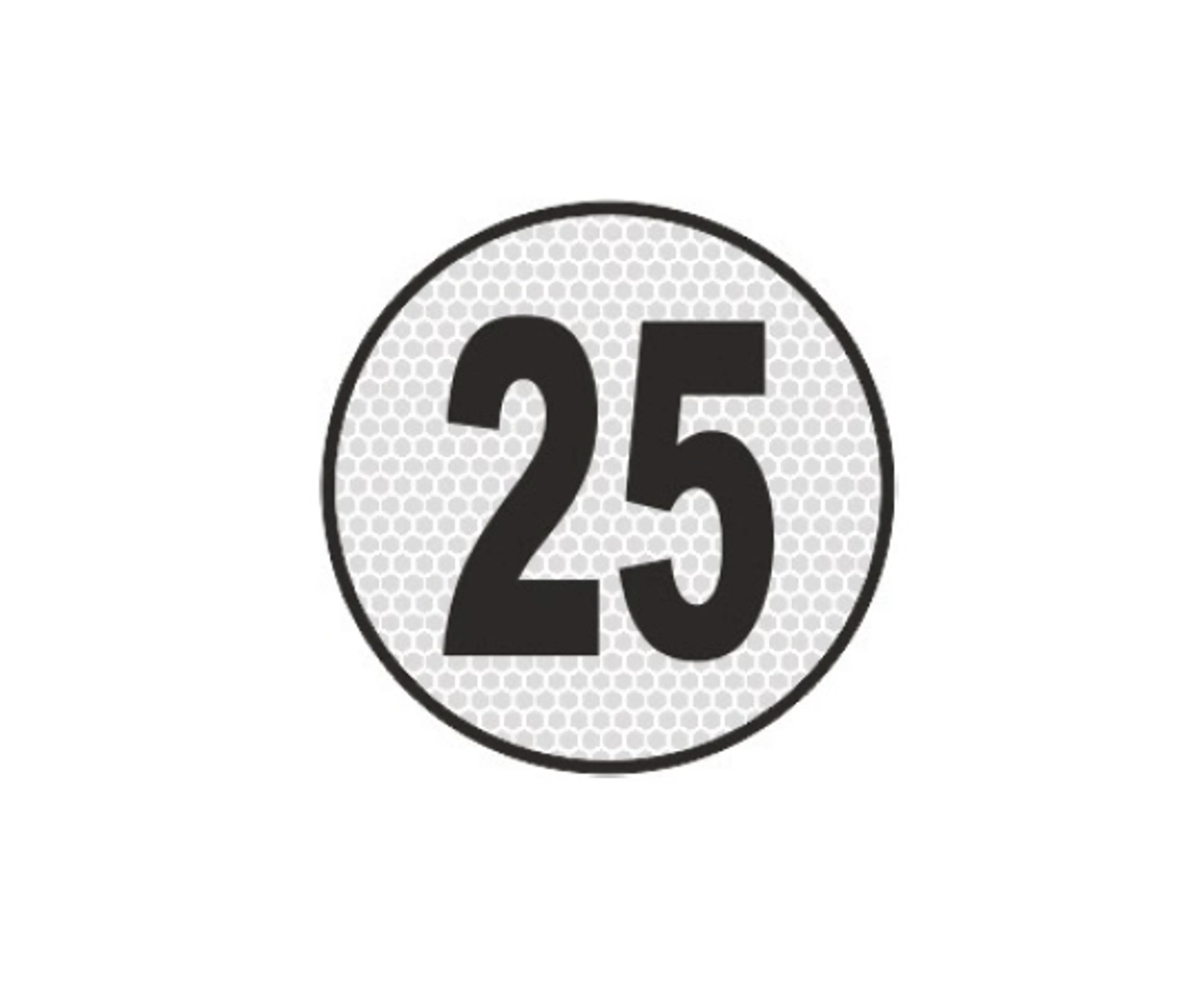 PLACA RESINA LIMITE VELOCIDAD 25 KM