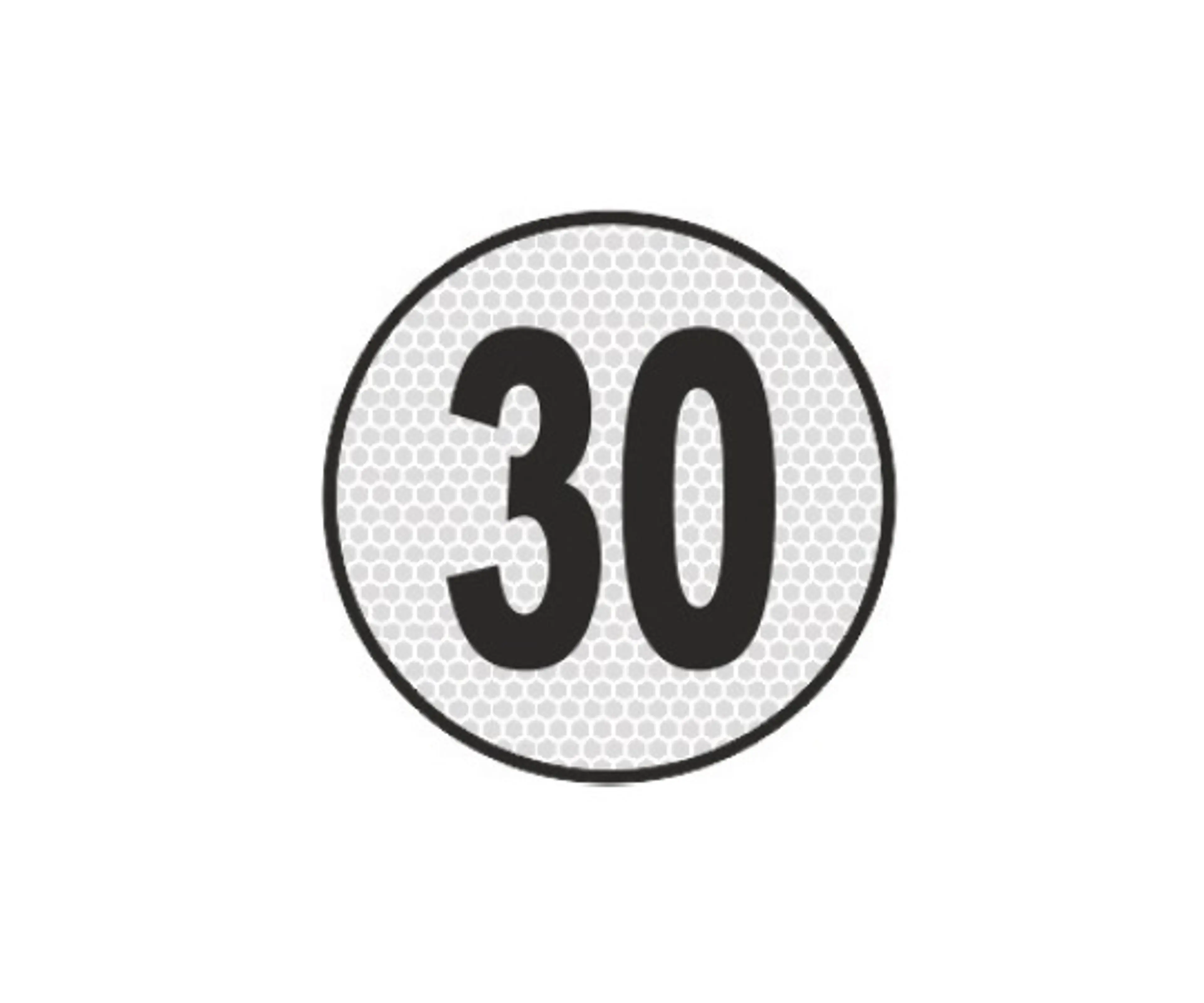 PLACA RESINA LIMITE VELOCIDAD 30 KM