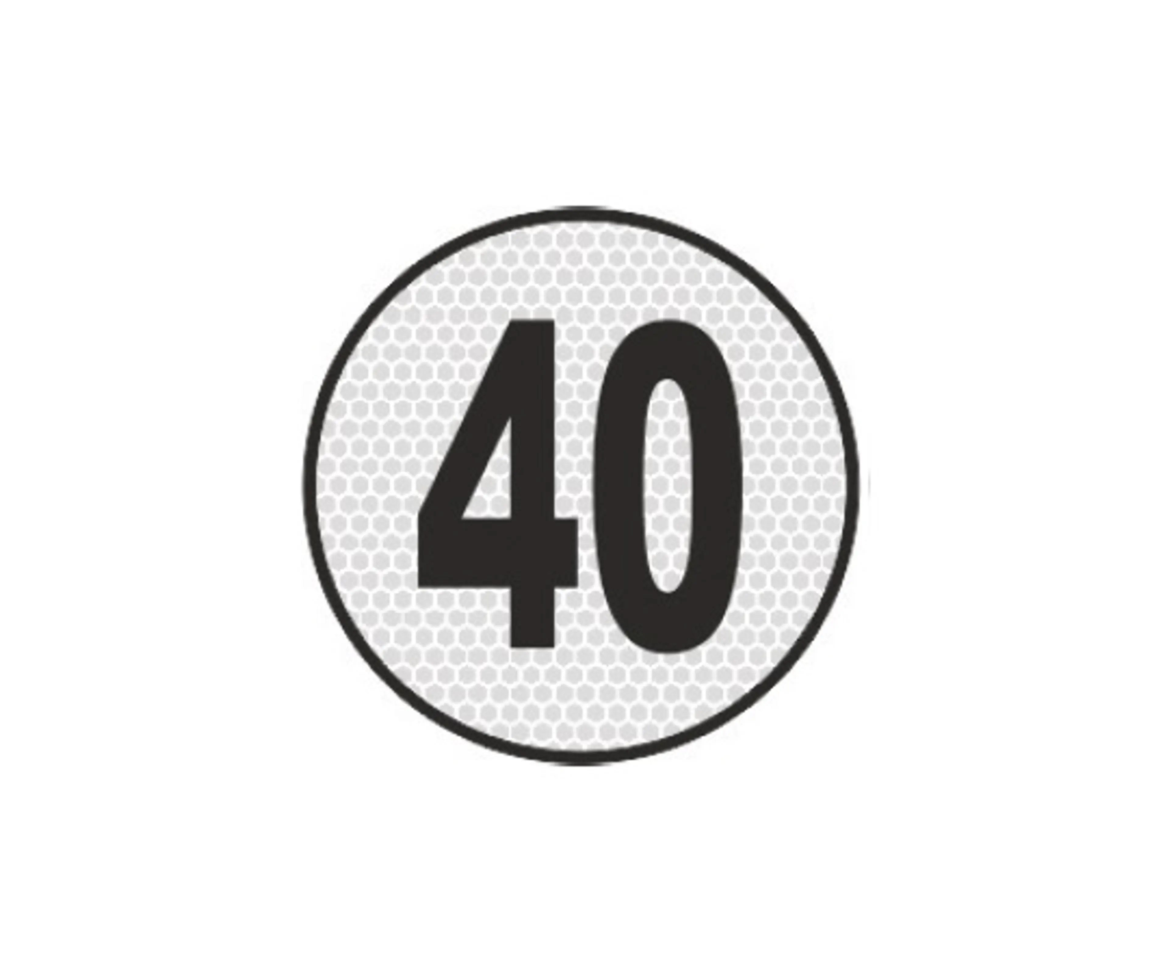 PLACA RESINA LIMITE VELOCIDAD 40 KM