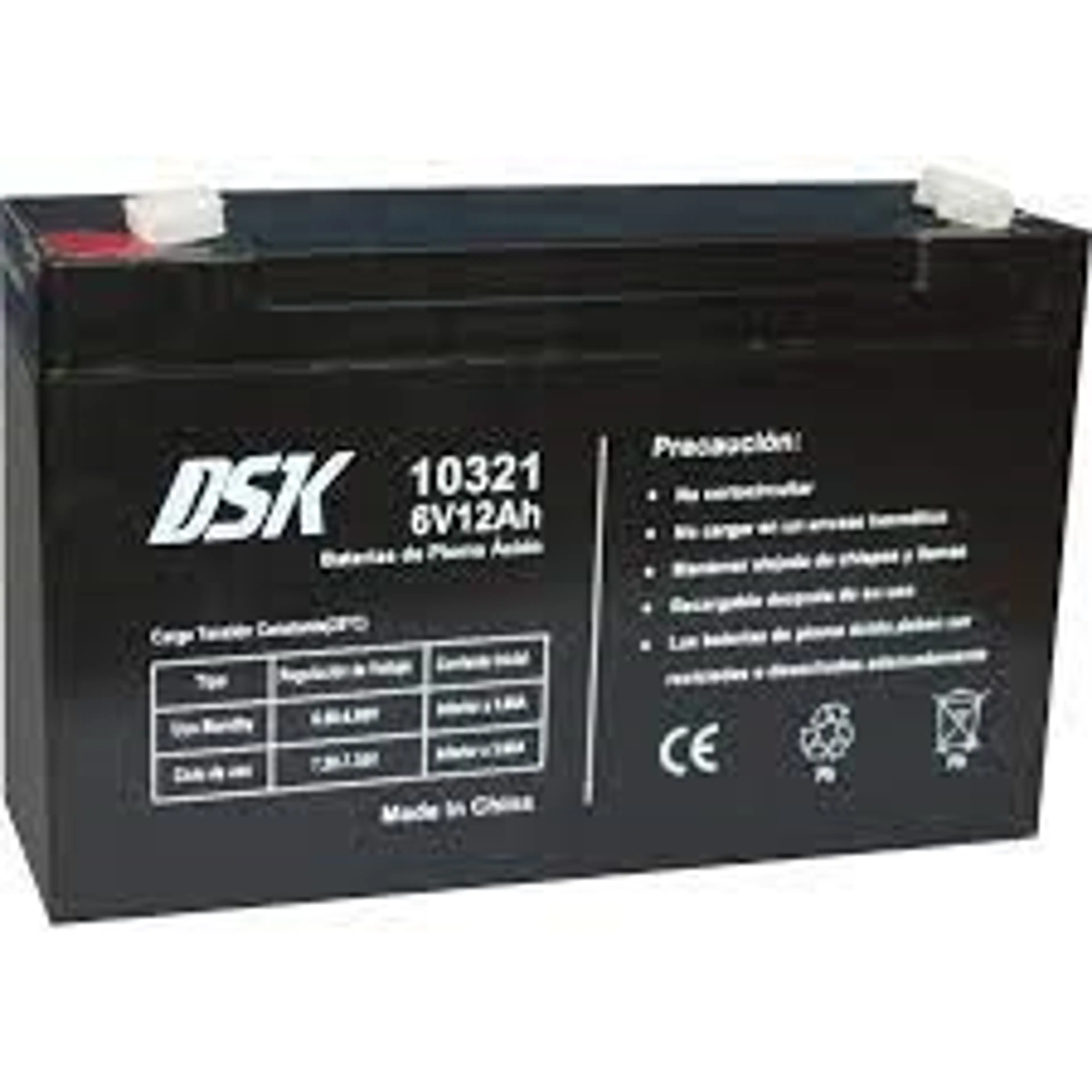 6V 12AH DSK BATERÍA PLOMO ACIDO