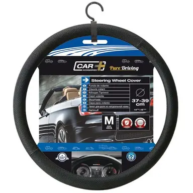 FUNDA VOLANTE PIEL NEGRA "LUXE" 37-