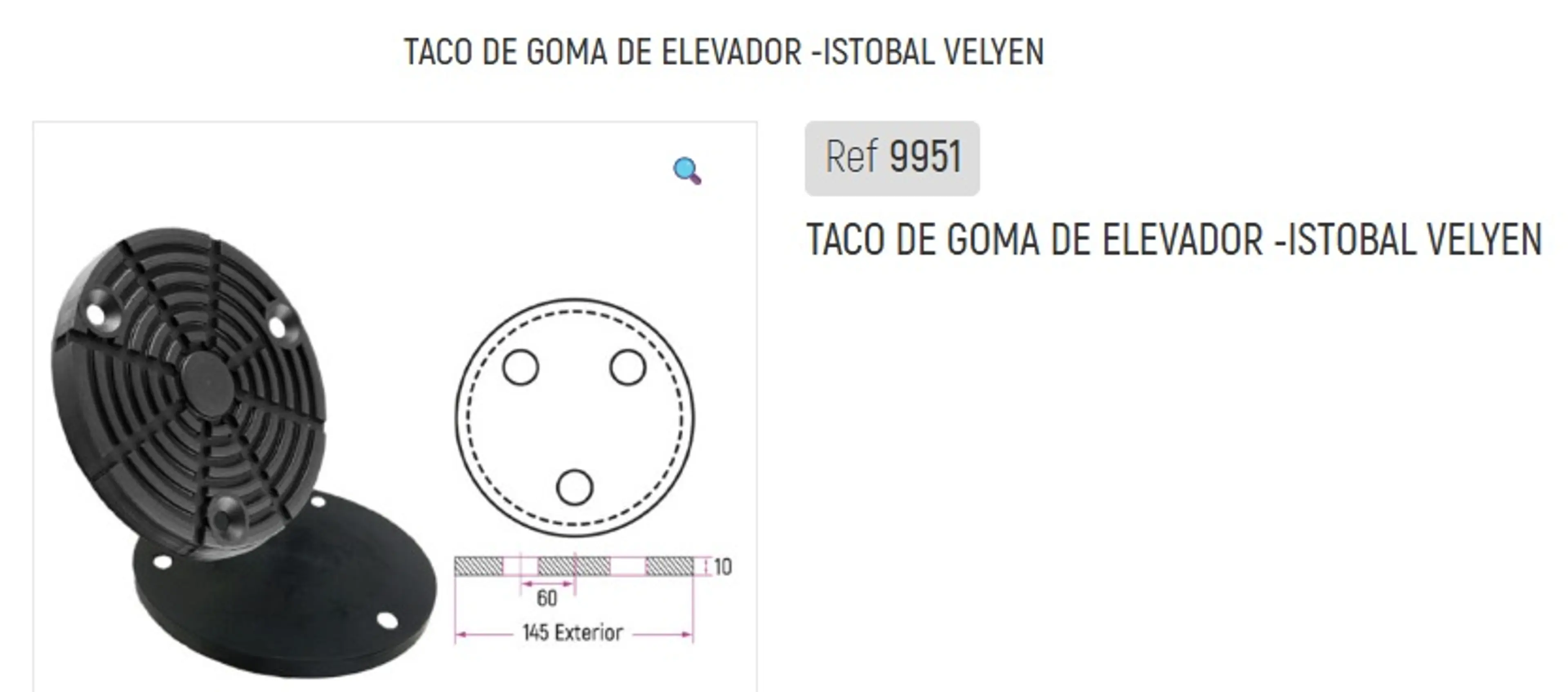 TACO DE GOMA DE ELEVADOR -ISTOBAL V