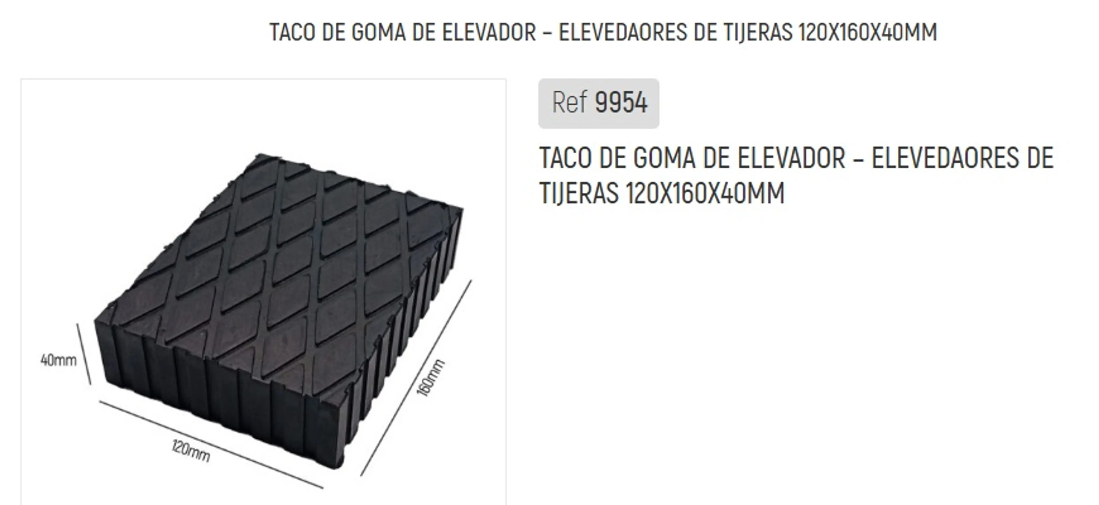 TACO DE GOMA DE ELEVADOR - ELEVEDAO