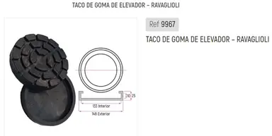 TACO DE GOMA DE ELEVADOR - RAVAGLIO