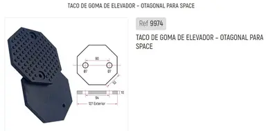 TACO DE GOMA DE ELEVADOR - OTAGONAL